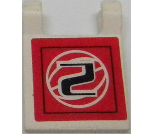 LEGO Vlajka 2 x 2 s "2" Samolepka bez Flared Edge (2335)