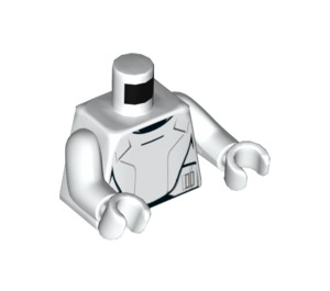 LEGO Bílá Flametrooper Trup s Černá Lines s Bílá Paže a Bílá Ruce (973 / 76382)