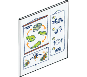 LEGO Sklo pro Rám 1 x 6 x 6 s Zvíře Diagrams (42509)