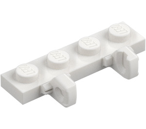 LEGO Bílá Závěs Deska 1 x 4 Zamykání s Dva Cvočky (44568 / 51483)