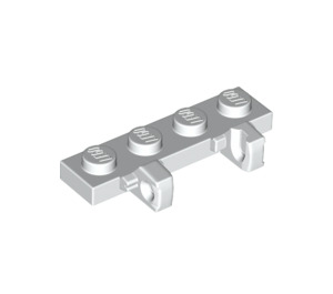 LEGO White Závěs Deska 1 x 4 Zamykání s Dva Stubs (44568 / 51483)
