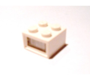 LEGO Světlo Kostka 2 x 2, 12V s 3 plug otvory (žebrovaná průhledná rozptylná čočka)