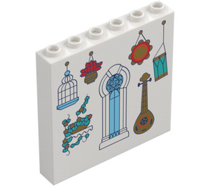 LEGO Panel 1 x 6 x 5 s Pták Cage, Guitar, a Okno (59349 / 105554)