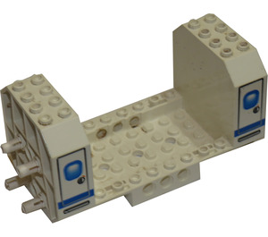 LEGO Letadlo Fuselage Angular Dno 6 x 12 x 5 s Doors na Modrá Proužek Vzor