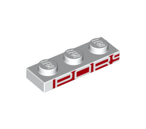 LEGO Deska 1 x 3 s reversed Red print to reveal 'PORS'  (3623 / 25078)