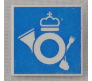 LEGO Roadsign Clip-na 2 x 2 Náměstí s Deutsche Post Symbol s Open 'U' Clip (15210)