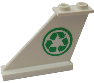 LEGO Kormidlo 1 x 3 x 4 s Recycle logo Samolepka (2340)