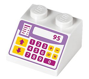 LEGO Bílá Sklon 2 x 2 (45°) s Cash Register (3039 / 24566)