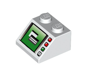 LEGO Bílá Sklon 2 x 2 (45°) s Computer Monitor a LEDs (3039 / 46096)