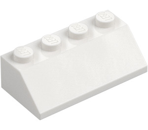 LEGO Bílá Sklon 2 x 4 (45°) s drsným povrchem (3037)