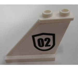 LEGO ocasní plocha 4 x 1 x 3 s '02' (Levá) Samolepka (2340)