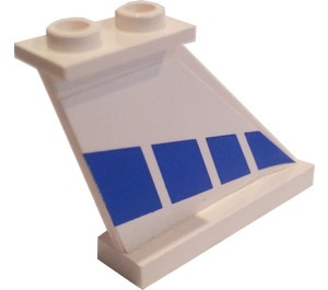 LEGO ocasní plocha 4 x 1 x 3 s Modrá Dashed Stripe (Both Sides) Samolepka (2340)