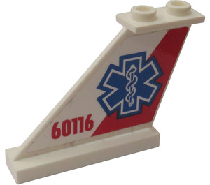 LEGO ocasní plocha 4 x 1 x 3 s Modrá EMT Star Levá from Set 60116 Samolepka (2340)