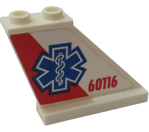 LEGO ocasní plocha 4 x 1 x 3 s Modrá EMT Star Pravá from Set 60116 Samolepka (2340)