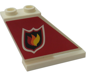 LEGO ocasní plocha 4 x 1 x 3 s oheň logo Pravá Samolepka (2340)