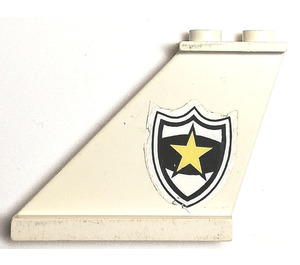 LEGO White ocasní plocha 4 x 1 x 3 s Policie Star a Badge (Levá) Samolepka (2340)
