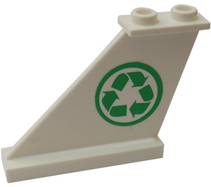 LEGO White ocasní plocha 4 x 1 x 3 s Recycle logo Samolepka (2340)