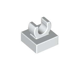 LEGO White Dlaždice 1 x 1 s klipem (zvednuté "C") (15712 / 44842)