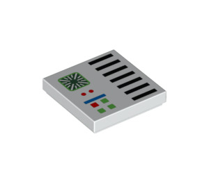 LEGO White Dlaždice 2 x 2 s Control Panel s Black lines s Groove (3068 / 102322)