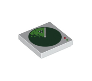 LEGO White Dlaždice 2 x 2 s Radar Screen s Groove (3068 / 102324)