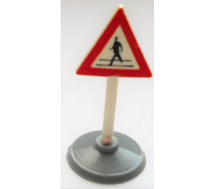 LEGO Trojúhelníkový Road Sign s man crossing road Vzor se základnou typu 1