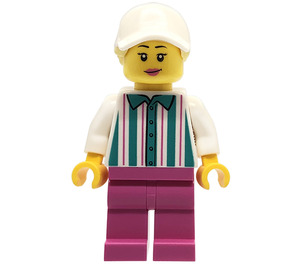 LEGO Woman v Dark Turquoise Striped Shirt Minifigurka