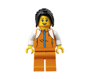 LEGO Woman v oranžový Zipper Jacket s White Paže Minifigurka