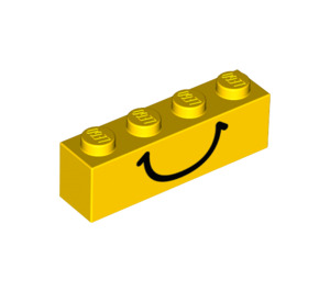 LEGO Kostka 1 x 4 s Černá Smile (3010 / 82356)