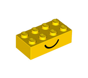 LEGO Žlutá Kostka 2 x 4 s Happy a Sad Tvář (3001 / 80141)