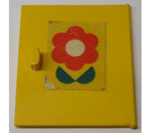 LEGO Skříňka Dveře 4 x 4 Homemaker s Red Květ (Levá) Samolepka