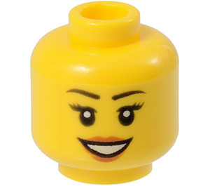 LEGO ženský Hlava s Eyelashes a Červená Lipstick (Zapuštěný pevný cvoček) (11842 / 14915)