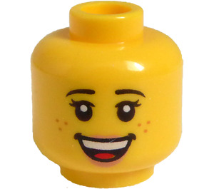 LEGO ženský Hlava s Freckles a Open Smile (Zapuštěný pevný cvoček) (3626 / 21463)