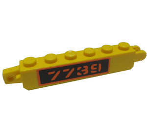 LEGO Závěs Kostka 1 x 6 Zamykání Dvojité s '7739' Samolepka (30388)