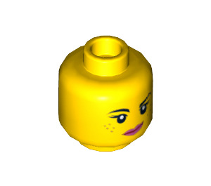 LEGO Žlutá Lucy Wyldstyle Hlava (Zapuštěný pevný cvoček) (3626 / 16074)