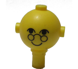 LEGO Yellow Maxifig Hlava s Oči, Glasses a Smile