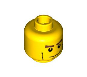 LEGO Žlutá Minifigurka Hlava s Chin Dimple & Cheek Lines Dekorace (Bezpečnostní cvoček) (3626 / 48151)