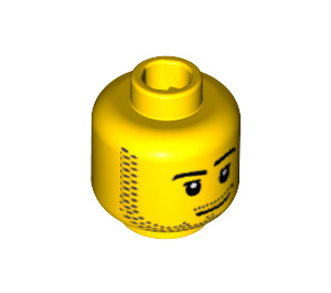 LEGO Minifigurka Hlava s Smirk a Strniště Vousy (Bezpečnostní cvoček) (14070 / 51523)