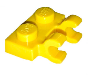 LEGO Yellow Deska 1 x 2 s Horizontální Clips (Otevřít klipy 'O') (49563 / 60470)