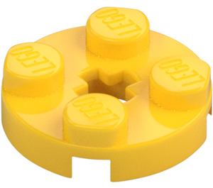 LEGO Žlutá Deska 2 x 2 Kolo s Otvor pro nápravu (s '+' otvorem pro nápravu) (4032)