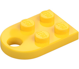 LEGO Žlutá Deska 2 x 3 s Zaoblený Koncovka a Kolík otvor (3176)