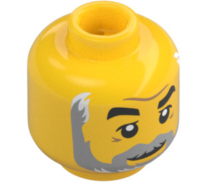 LEGO Žlutá Rafter v Tmavě červená Bunda Minifigurka Hlava (Zapuštěný pevný cvoček) (3626 / 38319)