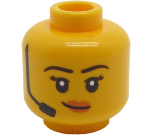 LEGO Referee Hlava s Sluchátka (Zapuštěný pevný cvoček) (3626)