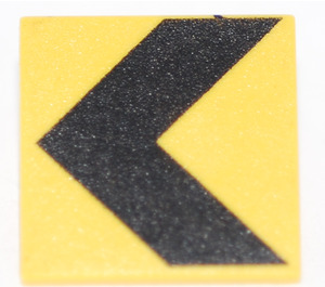 LEGO Yellow Roadsign Clip-na 2 x 2 Náměstí s Black Chevron s Open 'U' Clip (15210)