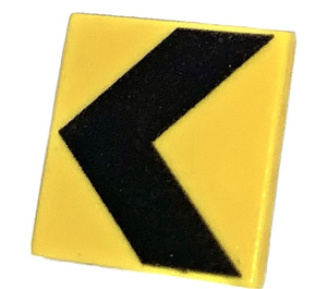 LEGO Roadsign Clip-na 2 x 2 Čtverec s Černá Chevron s otevřeným 'U' klipem (15210 / 83395)