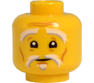 LEGO Yellow Sensei Wu s Dlouho Robe Minifigure Hlava (Zapuštěný masivní čep) (3626)