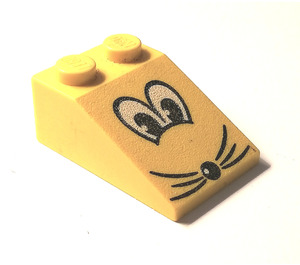 LEGO Yellow Sklon 2 x 3 (25°) s Mouse Tvář s drsným povrchem (3298 / 82244)