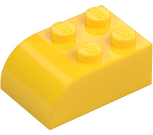 LEGO Žlutá Sklon Kostka 2 x 3 s Zakřivená Rohí část (6215)