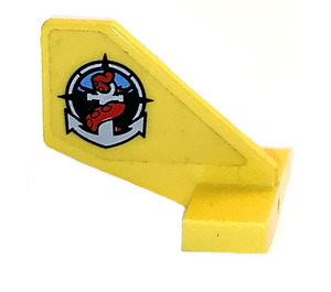 LEGO Yellow ocasní plocha 2 x 3 x 2 Fin s deep sea logo na Pravá Postranní Samolepka (44661)