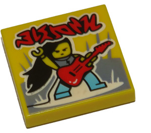 LEGO Dlaždice 2 x 2 s Skála / kámen Poses print s Groove (3068)