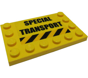 LEGO Dlaždice 4 x 6 s Cvočky na 3 Edges s "SPECIAL TRANSPORT" Samolepka (6180)